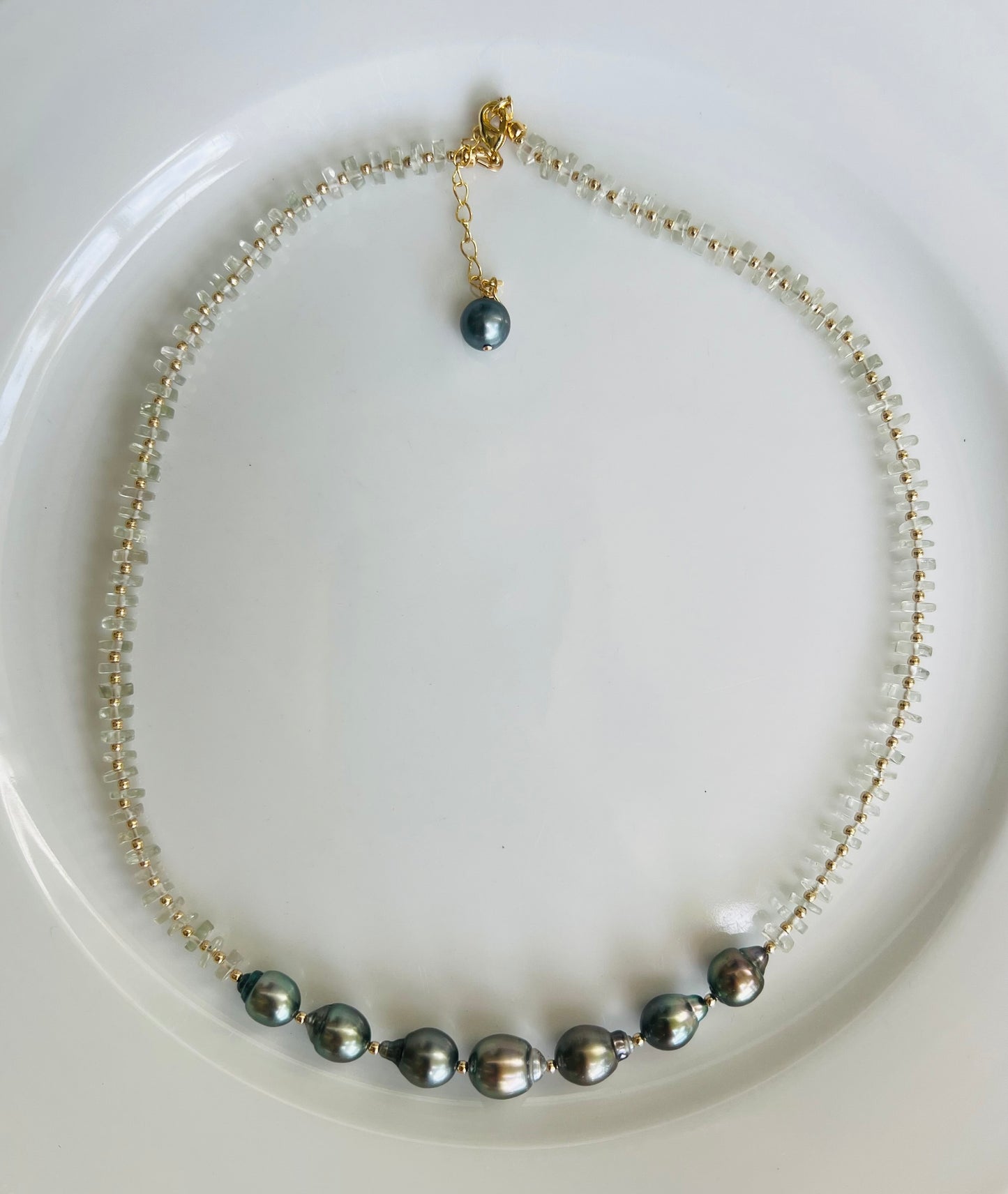 Tahitian & Green Amethyst Necklace