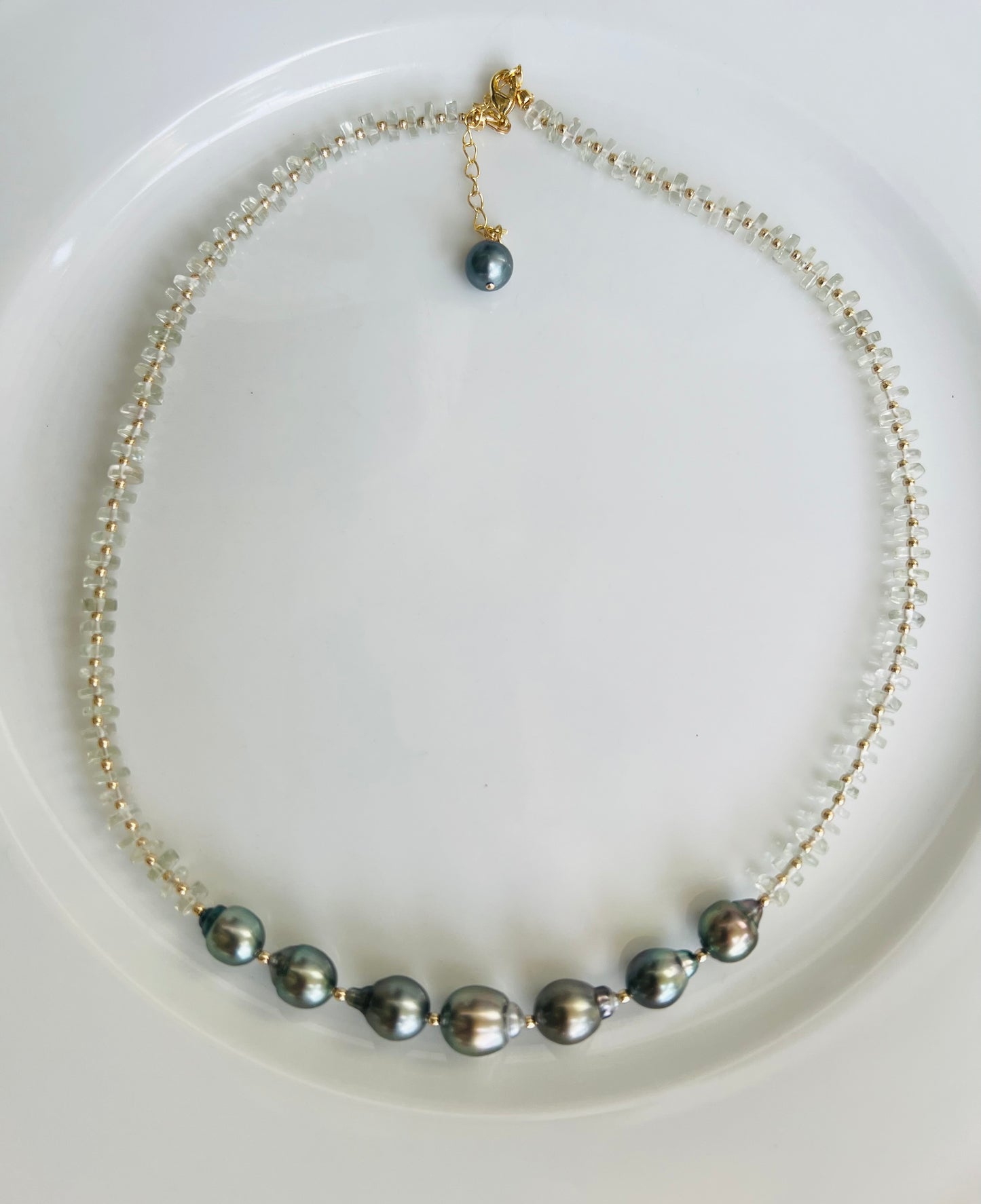Tahitian & Green Amethyst Necklace