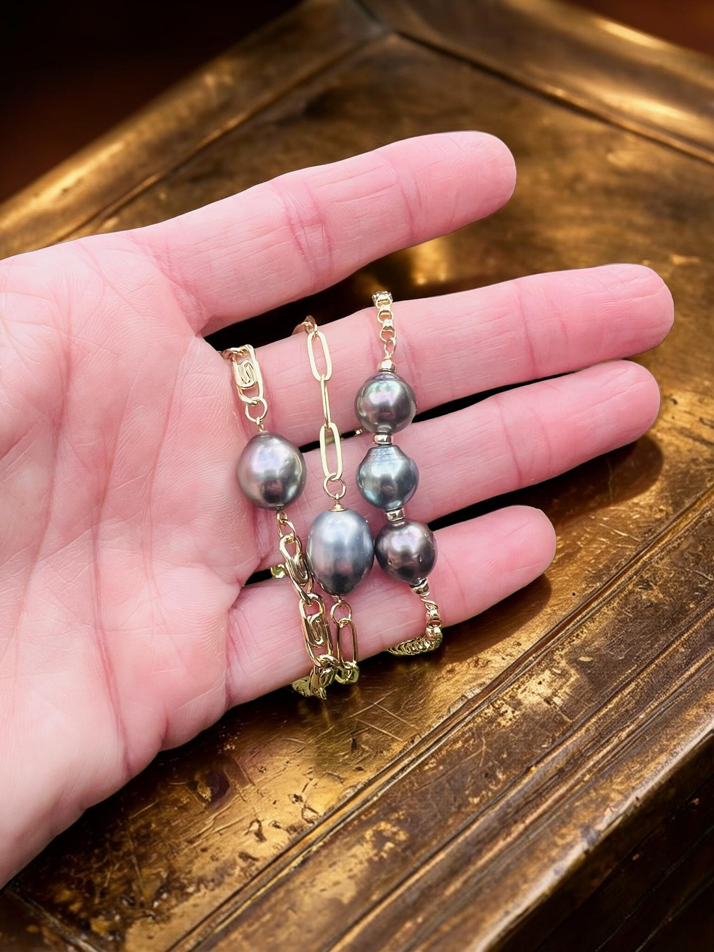 Three Tahitian Rolo Bracelet