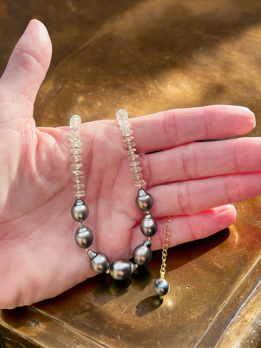 Tahitian & Green Amethyst Necklace