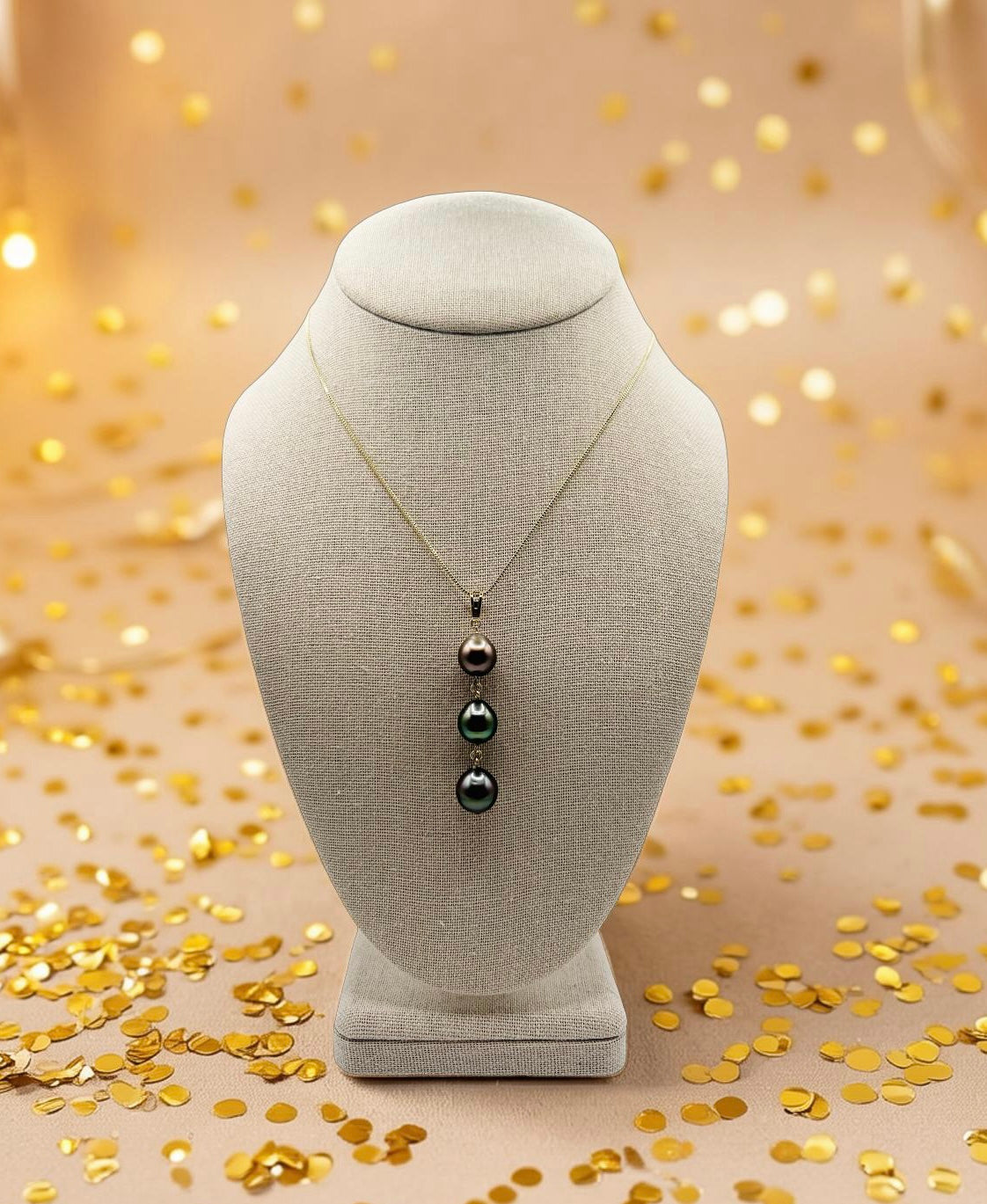 Tri-Color Tahitian Pendant Necklace