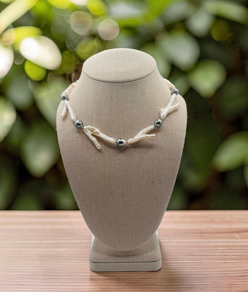 Tahitian & Chicken Feet Pearl Necklace