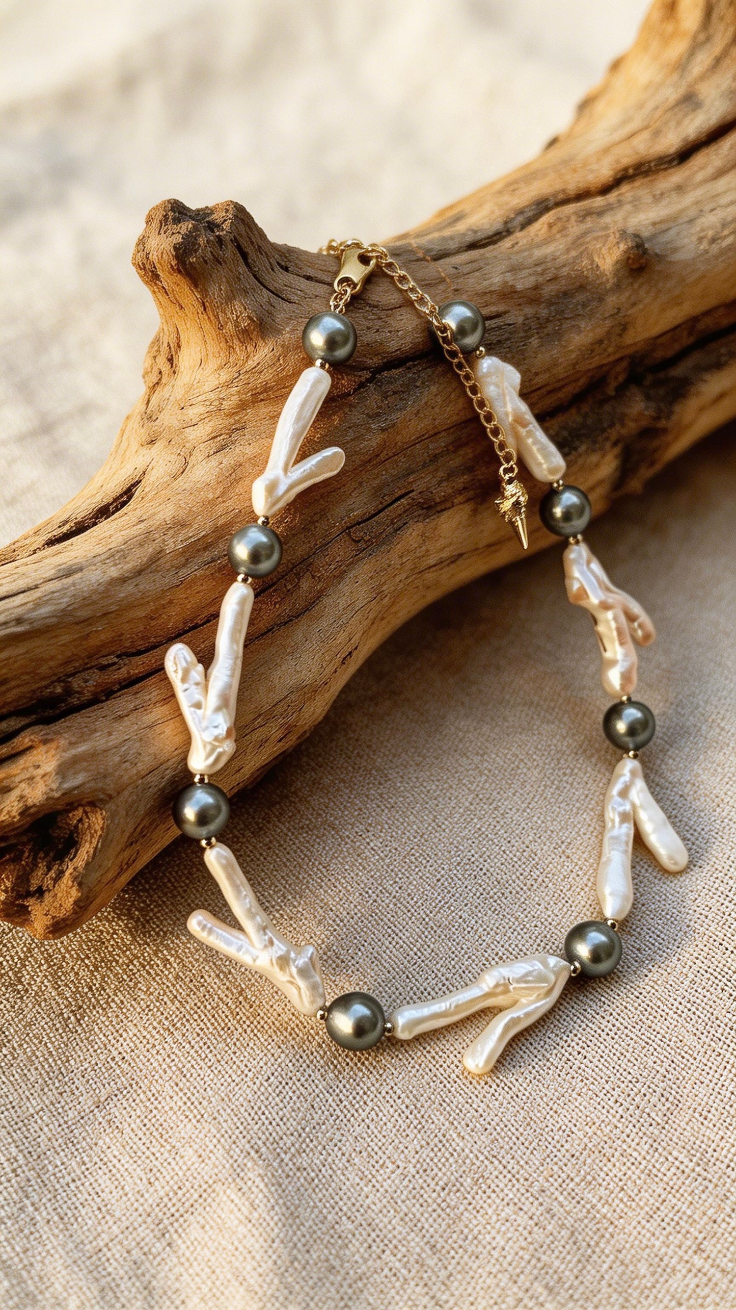 Tahitian & Chicken Feet Pearl Necklace