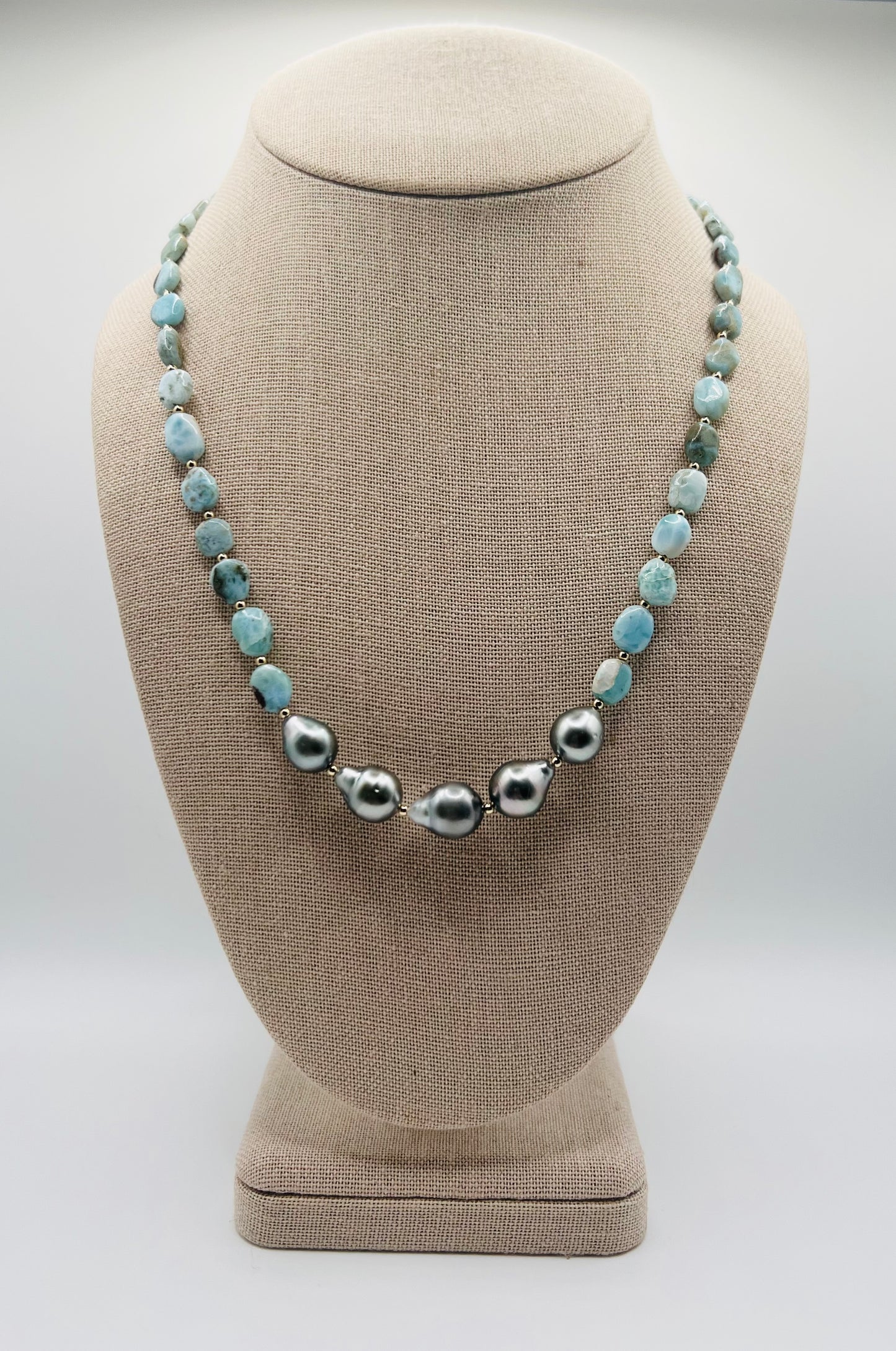 Tahitian & Larimar Necklace