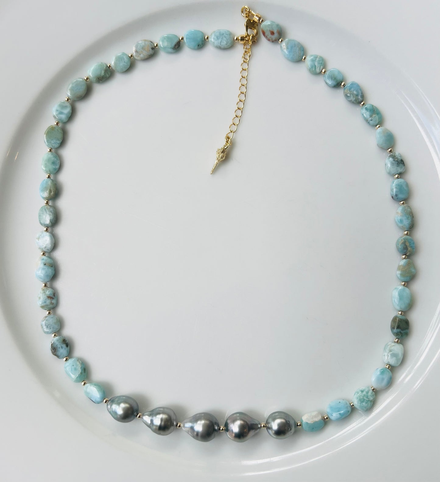 Tahitian & Larimar Necklace