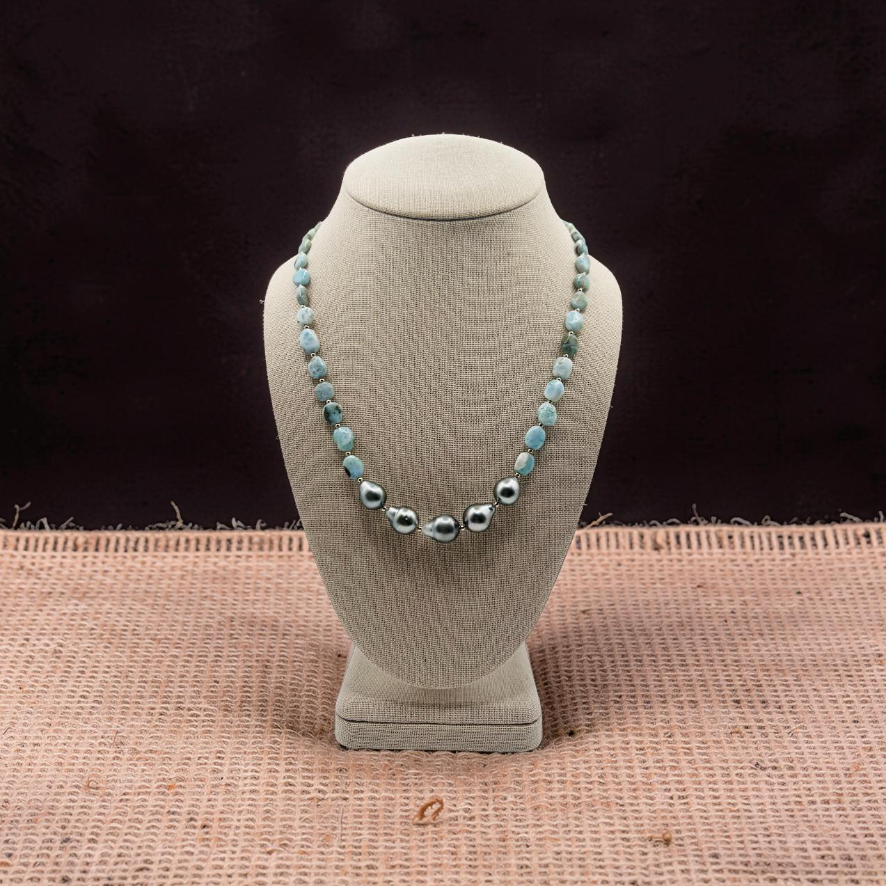 Tahitian & Larimar Necklace