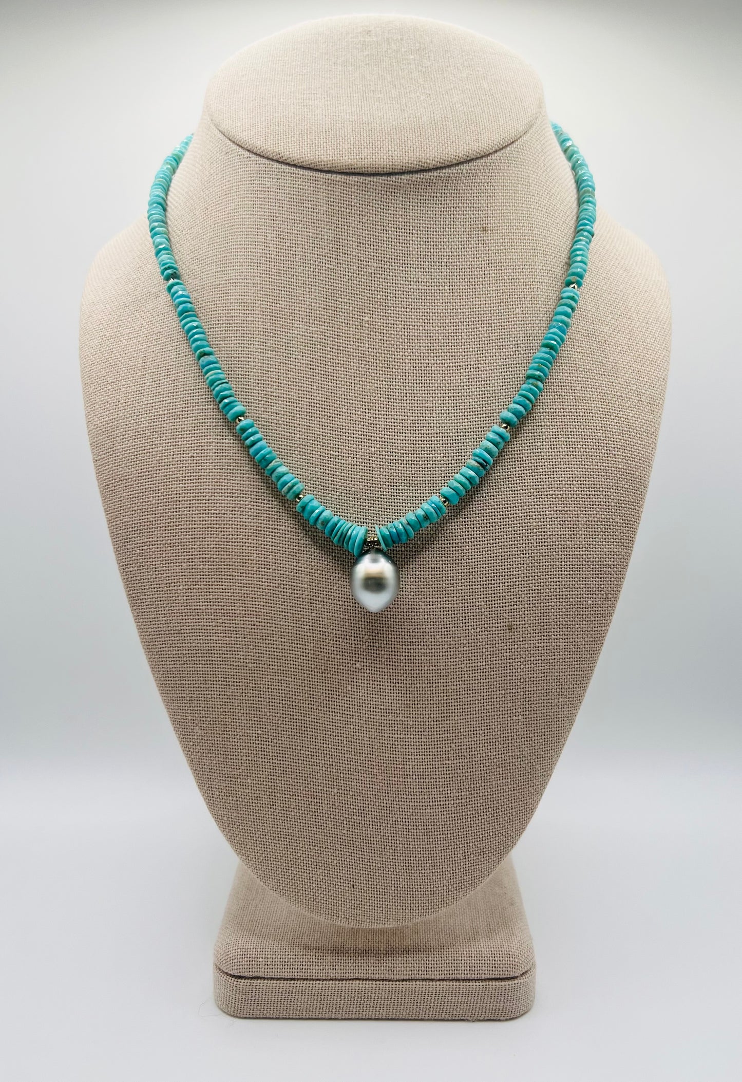 Tahitian Turquoise Teardrop Necklace