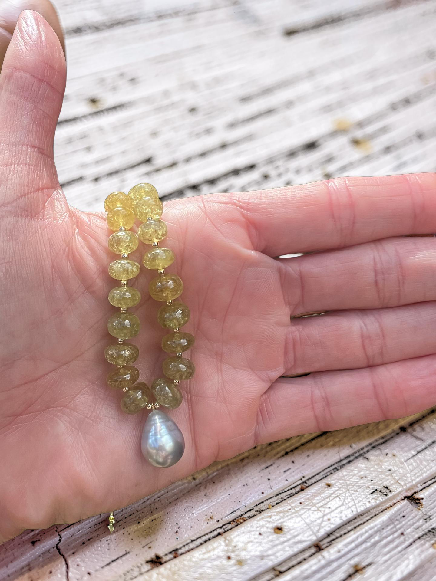 Tahitian Barrel Teardrop Necklace