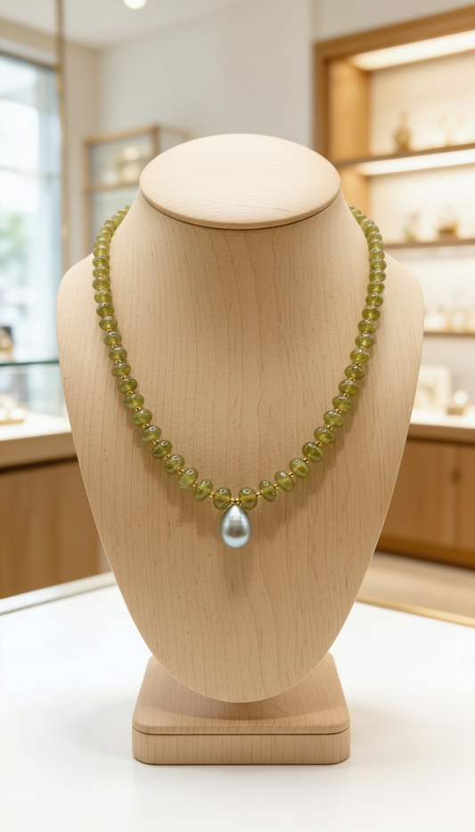 Tahitian Barrel Teardrop Necklace