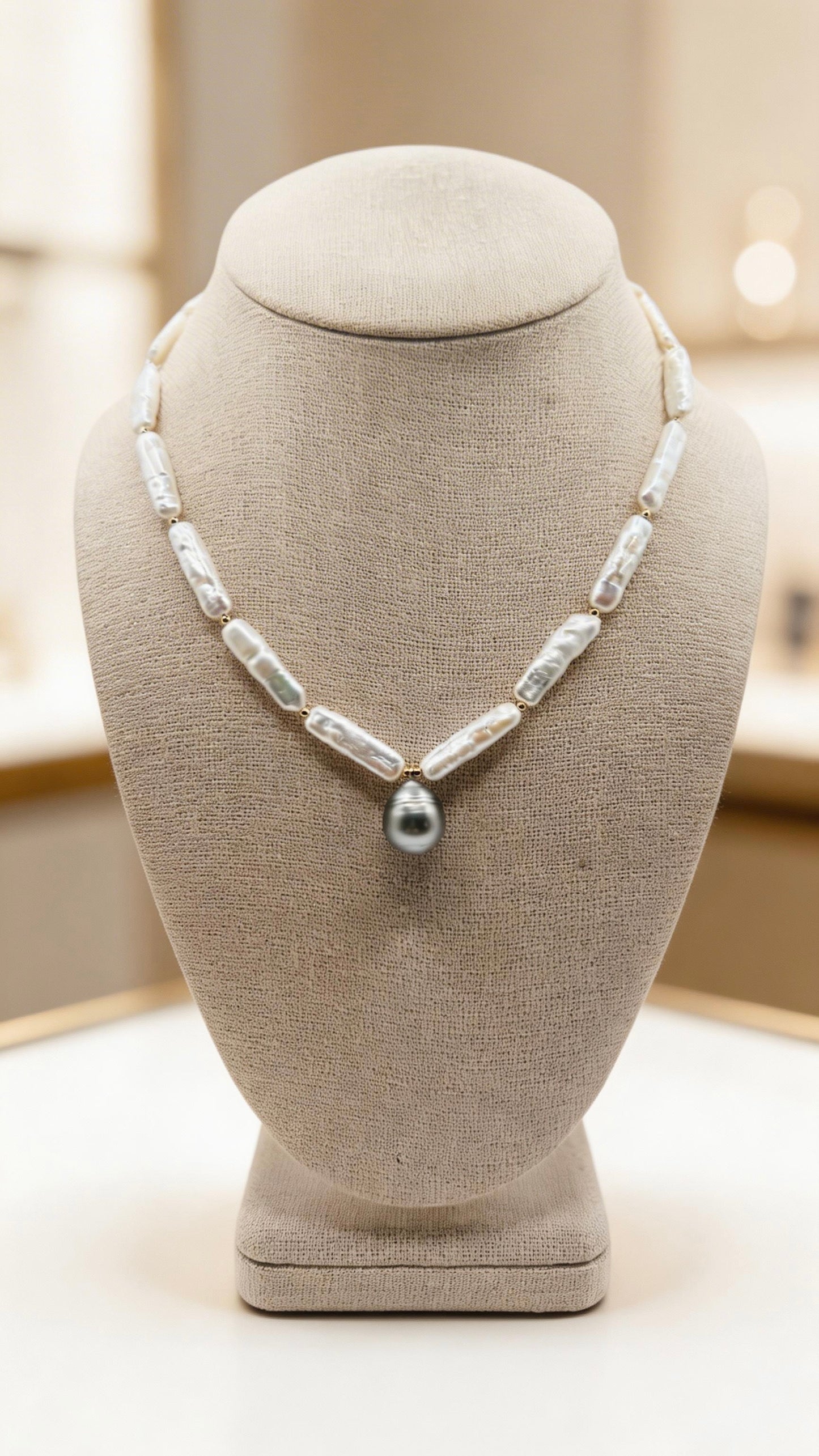 Tahitian Freshwater Pearl Stick Necklace