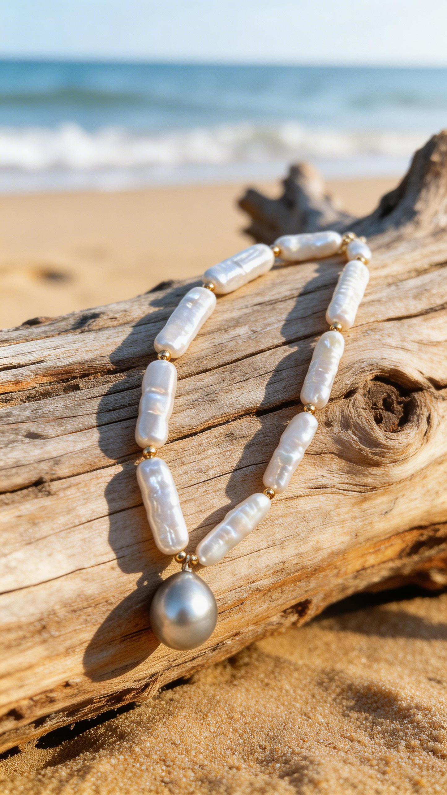 Tahitian Freshwater Pearl Stick Necklace