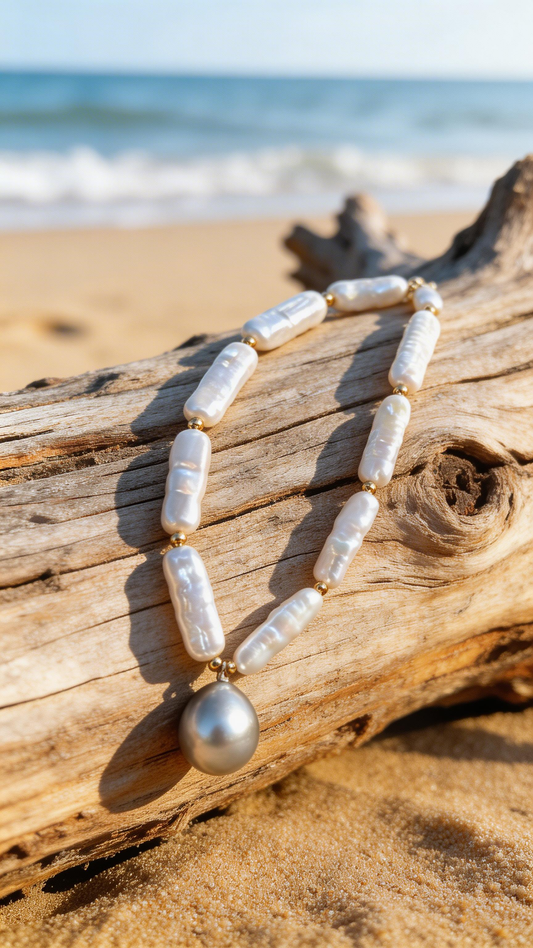 Tahitian Freshwater Pearl Stick Necklace