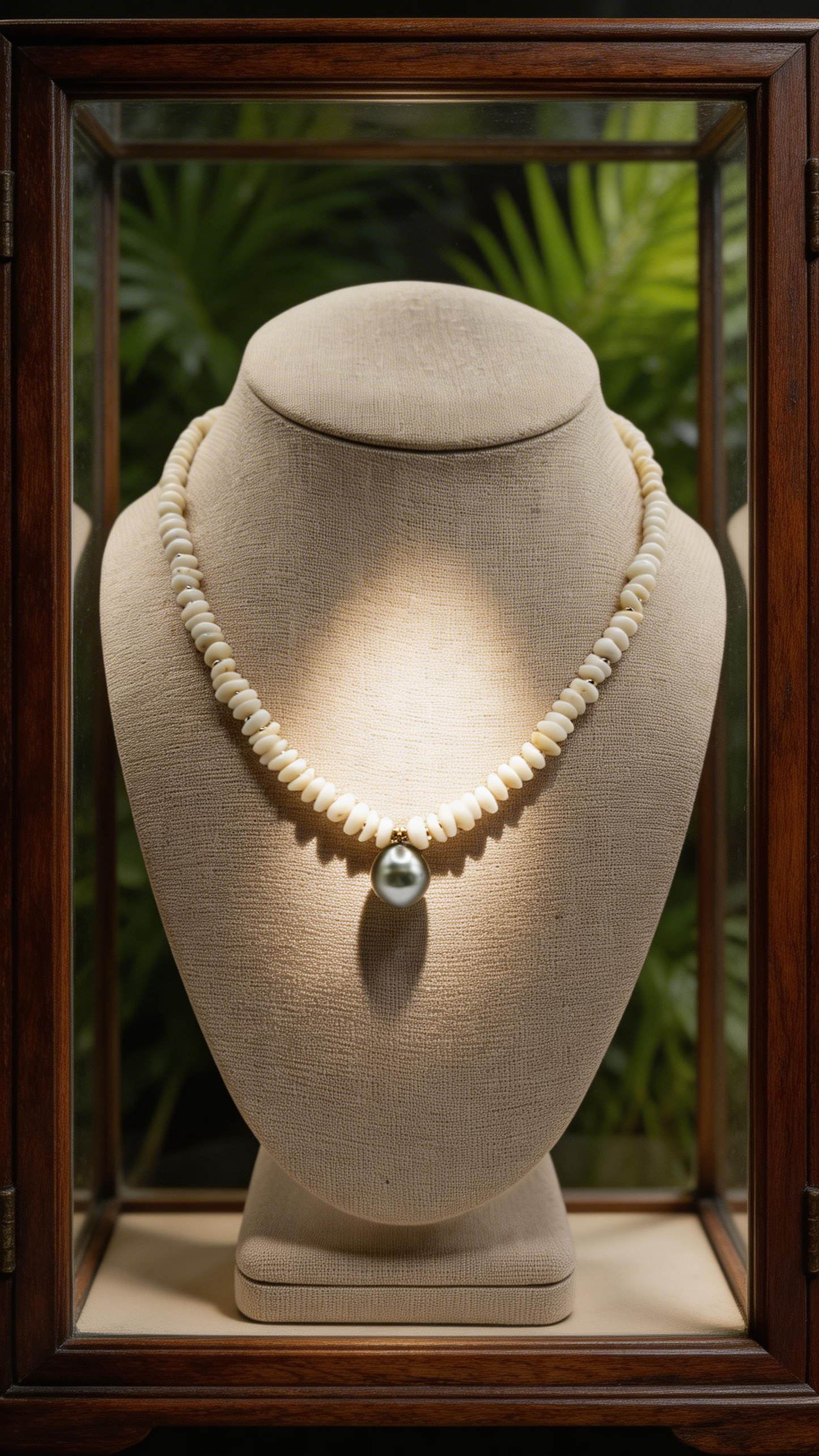 Tahitian Teardrop Puka Shell Necklace