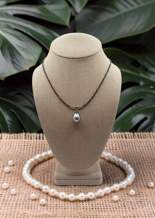 Tahitian Teardrop Hematite Necklace