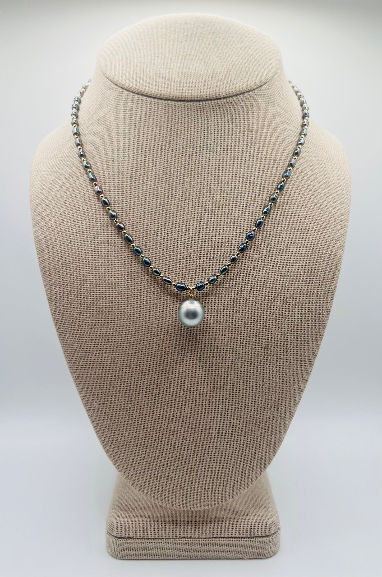 Tahitian Teardrop Dark Freshwater Necklace