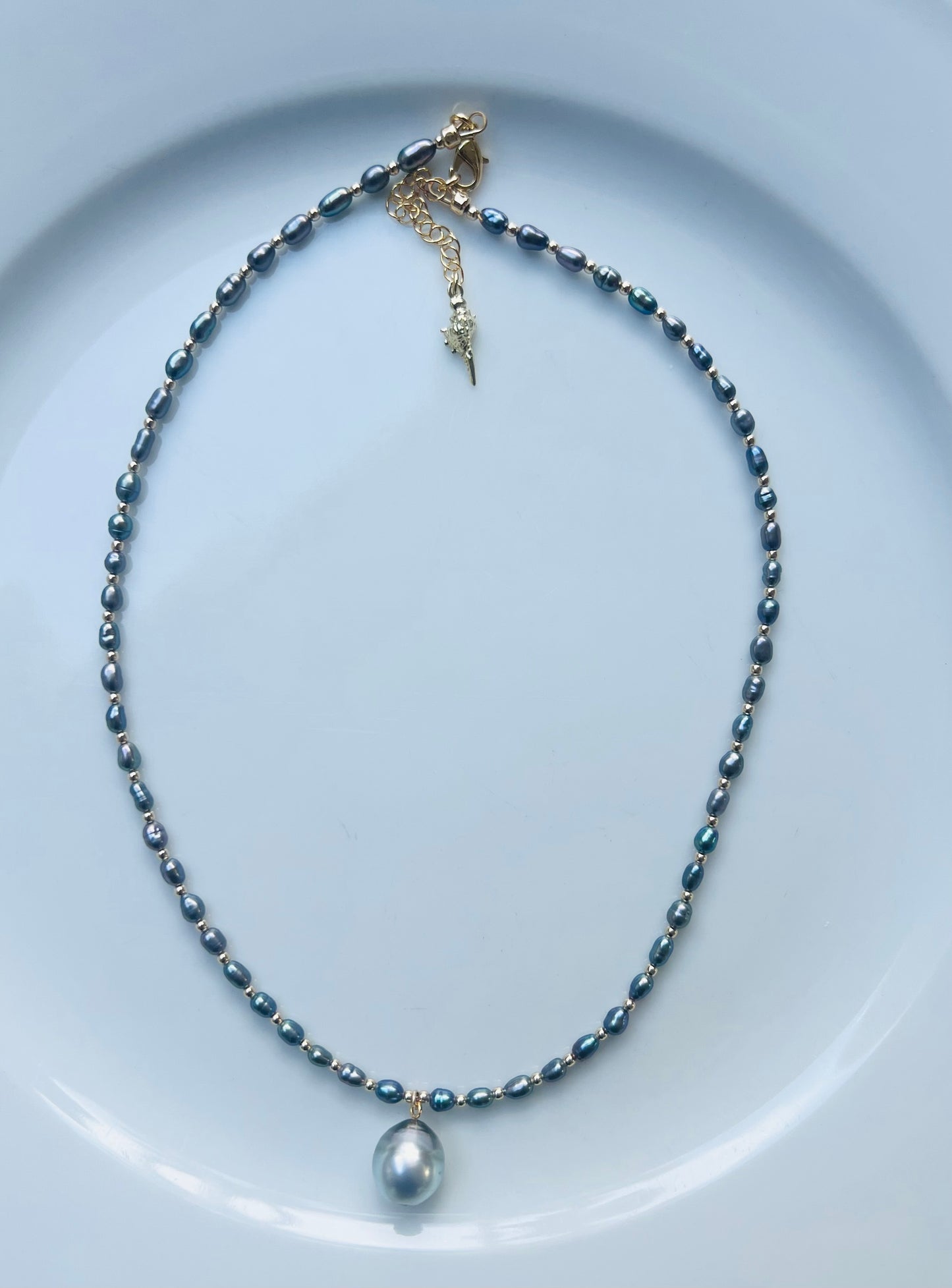 Tahitian Teardrop Dark Freshwater Necklace