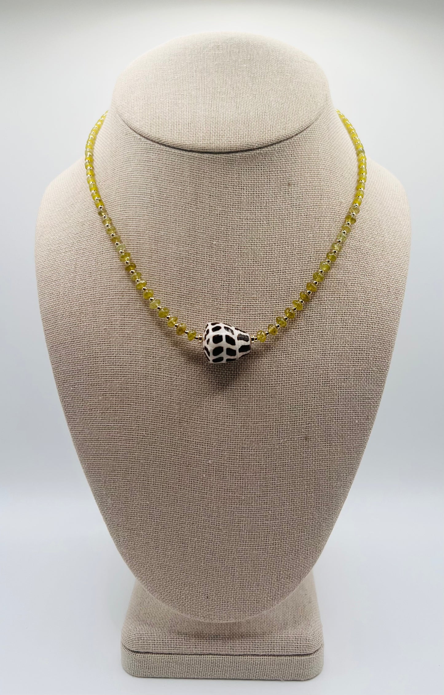 Hebrew Cone Shell & Gemstone Necklace