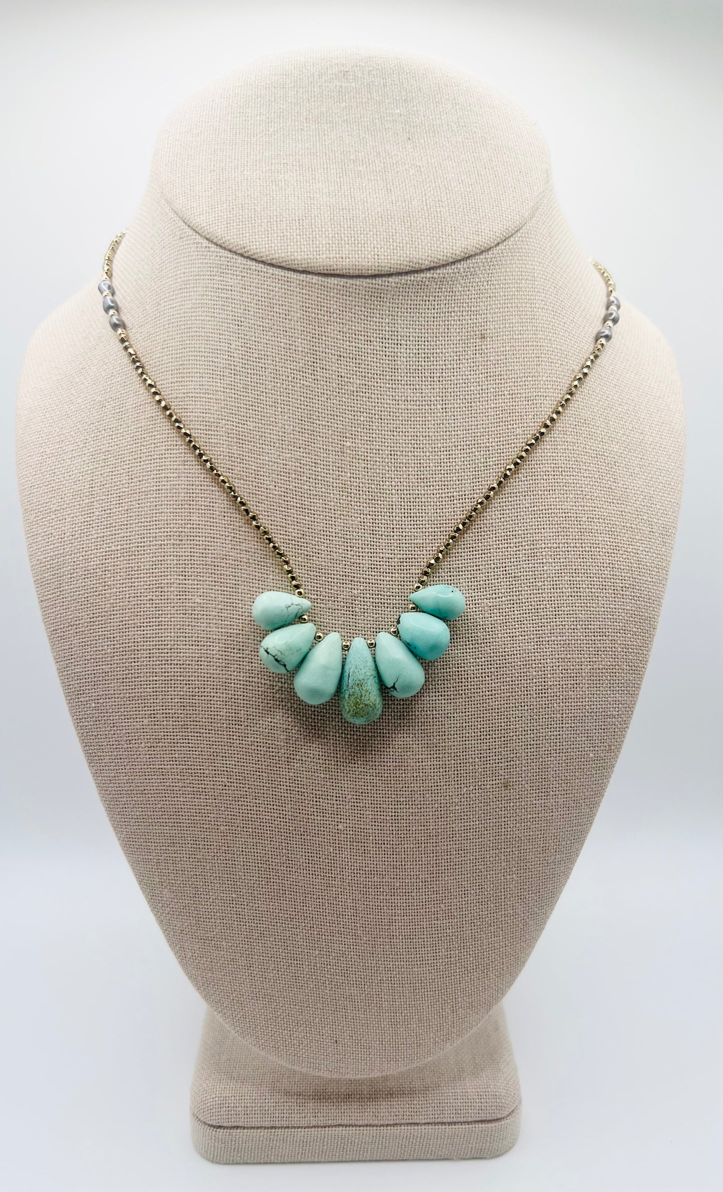 Turquoise Teardrops Necklace