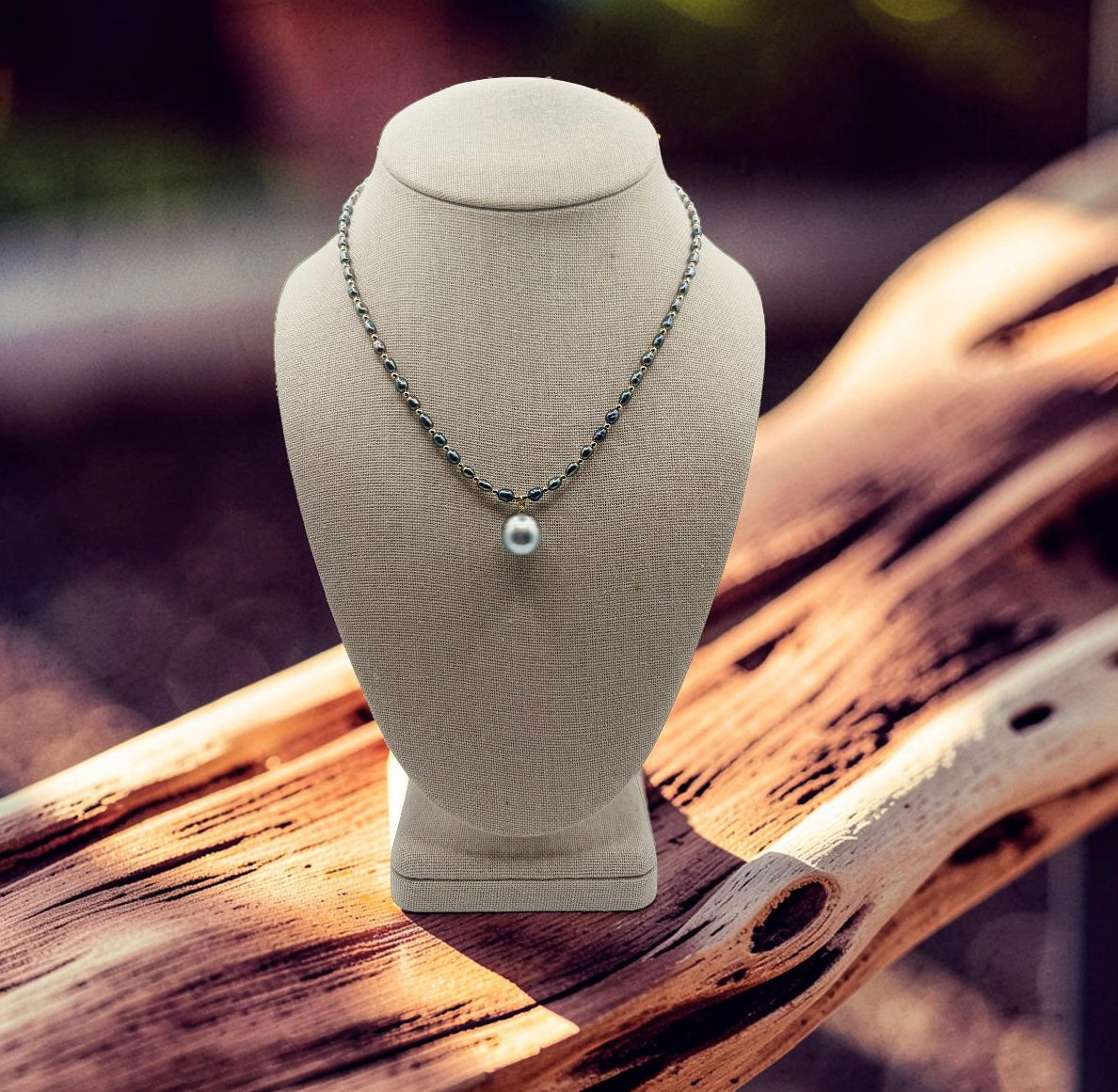 Tahitian Teardrop Dark Freshwater Necklace