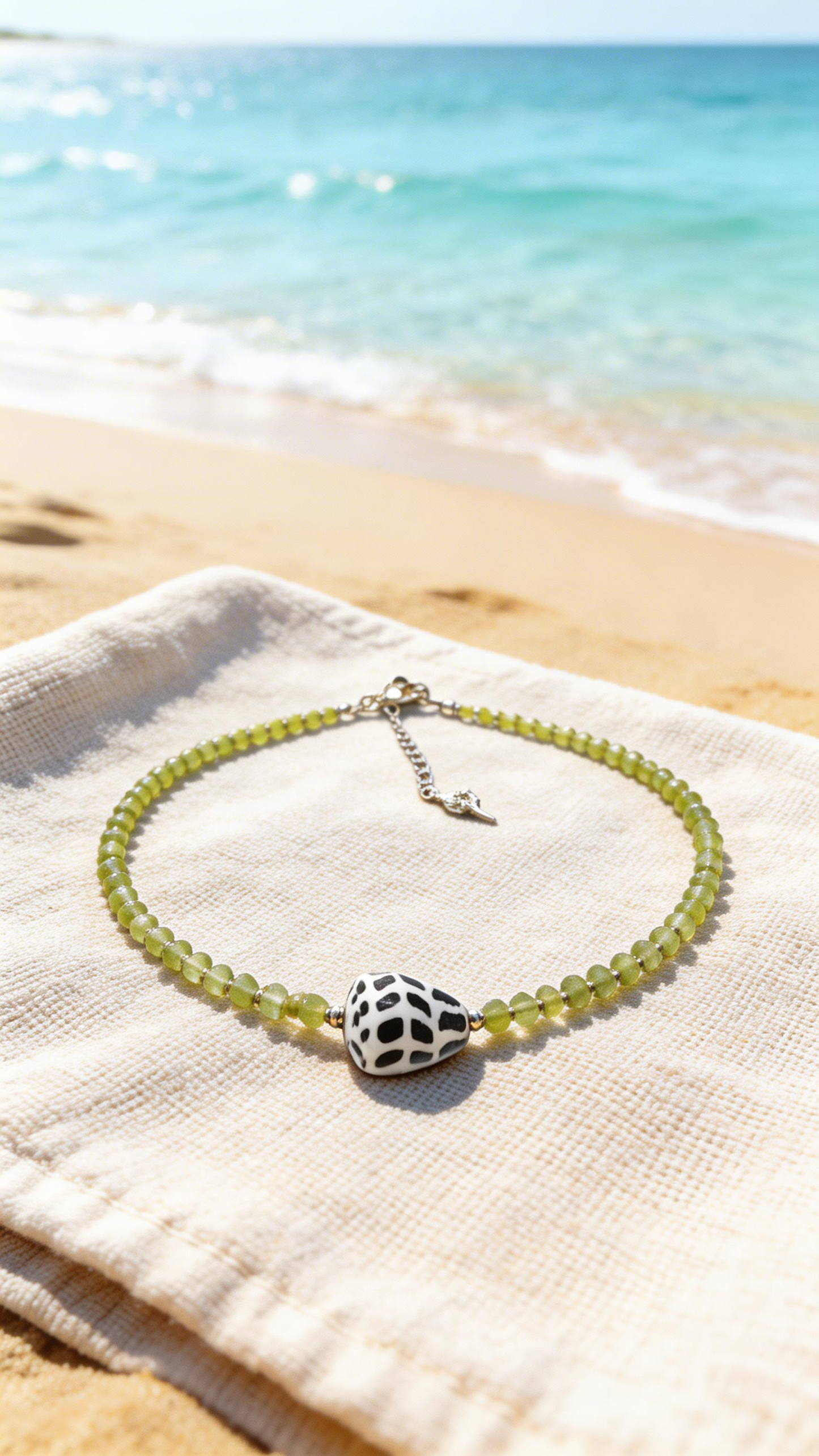 Hebrew Cone Shell & Gemstone Necklace