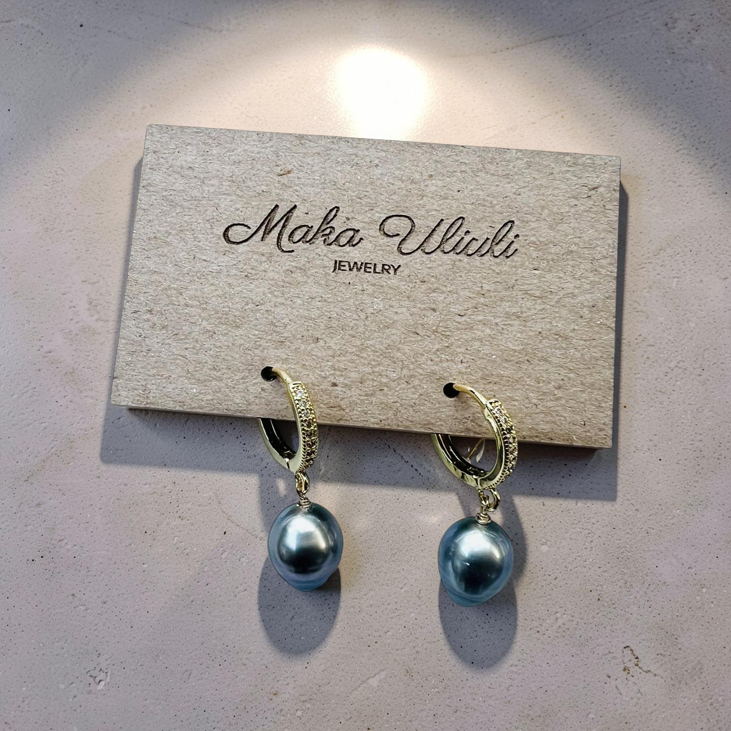 Tahitian Pave Huggie Earrings