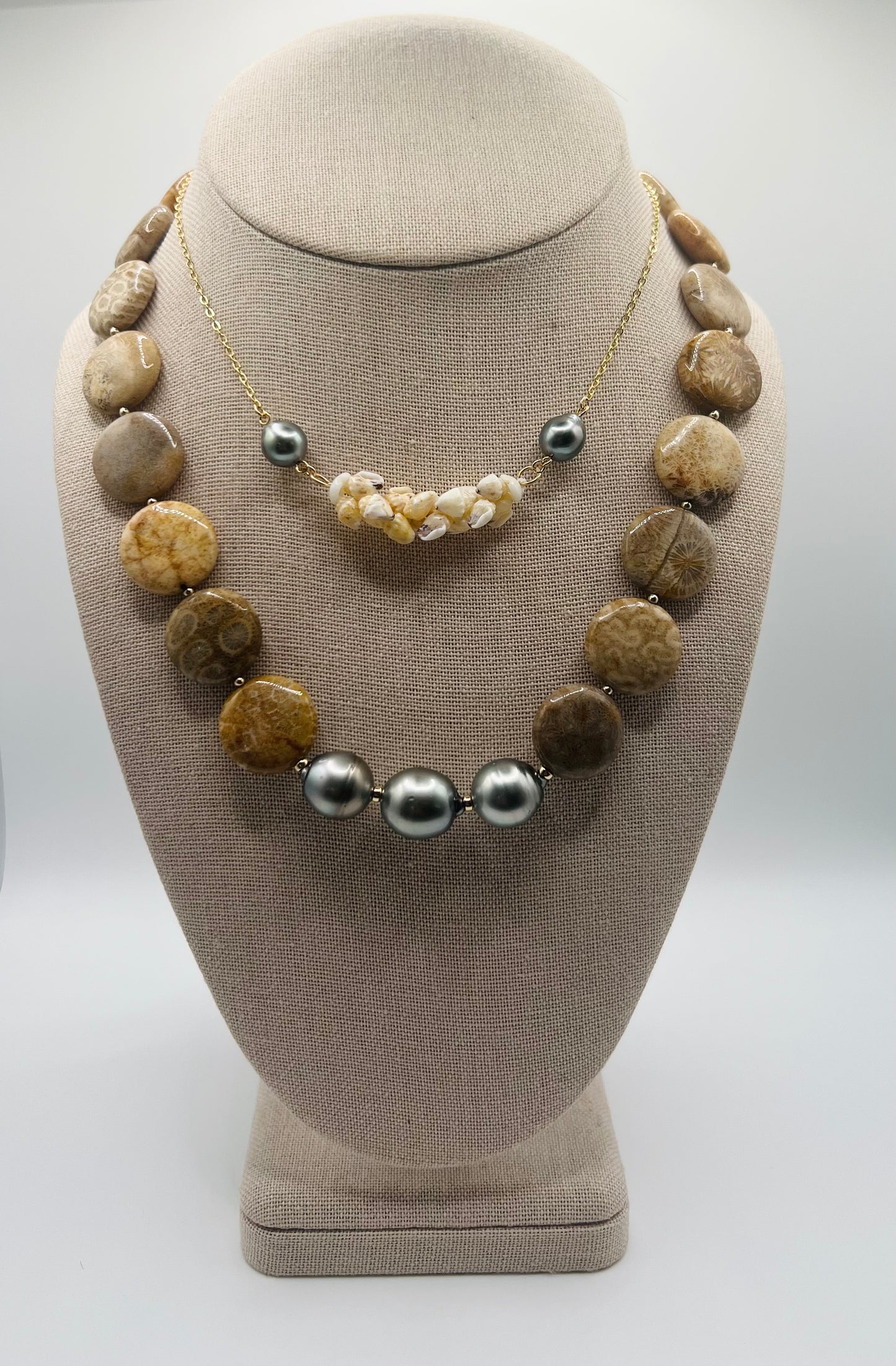 Niihau Shell & Tahitian Pearl Chain Necklace