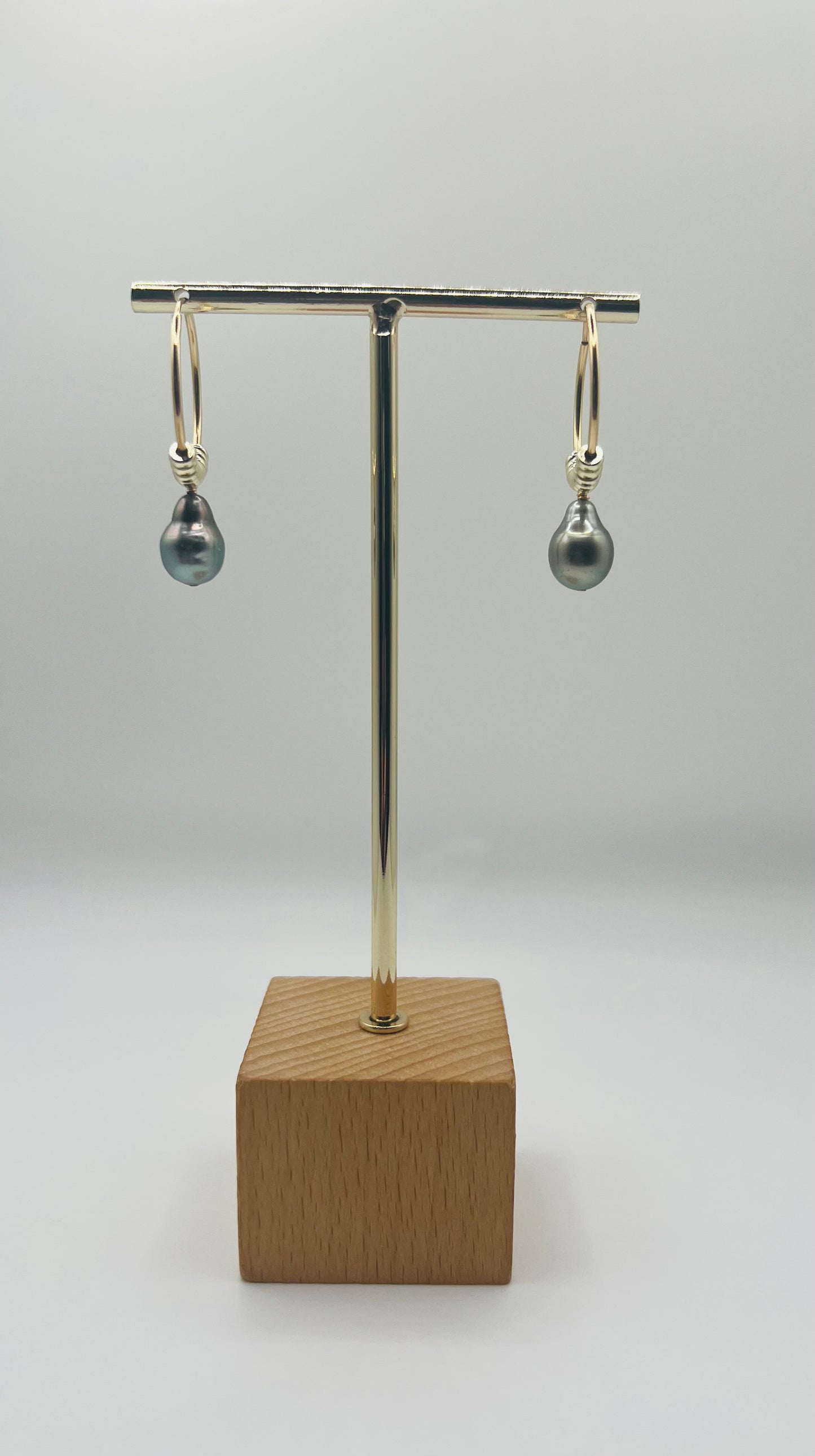 Tahitian Pearl Fringe Hoop Earrings