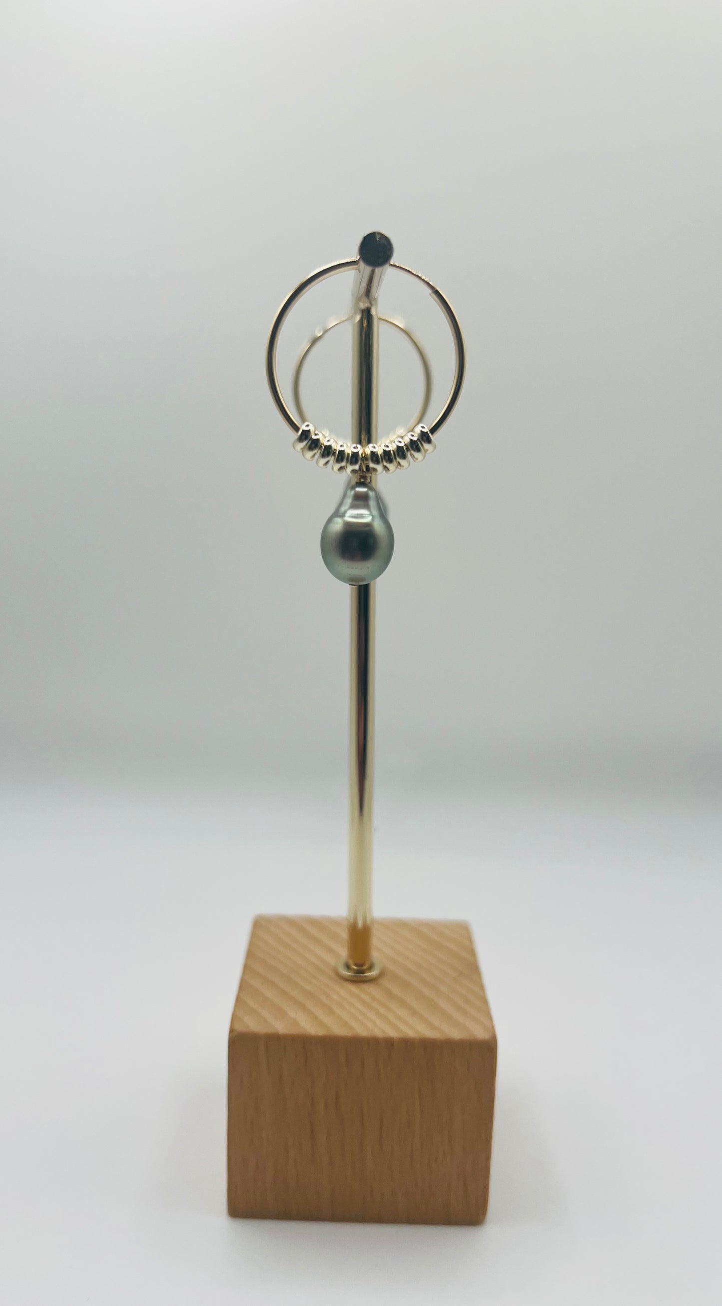 Tahitian Pearl Fringe Hoop Earrings