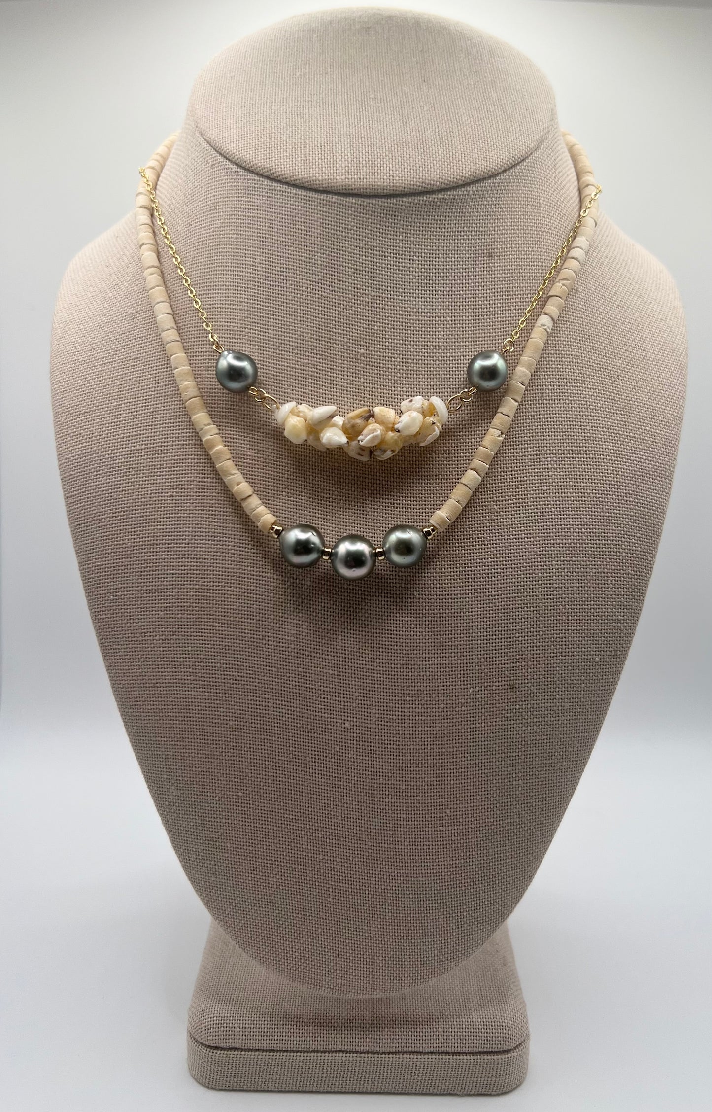 Niihau Shell & Tahitian Pearl Chain Necklace