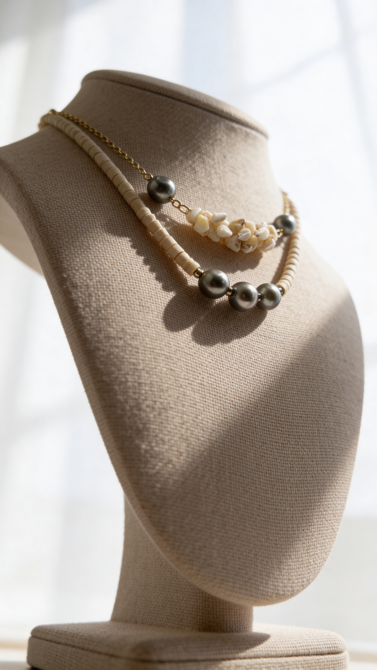 Niihau Shell & Tahitian Pearl Chain Necklace