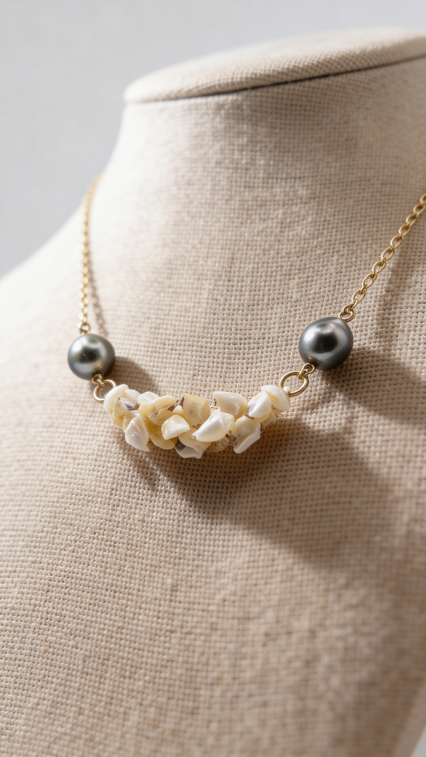 Niihau Shell & Tahitian Pearl Chain Necklace