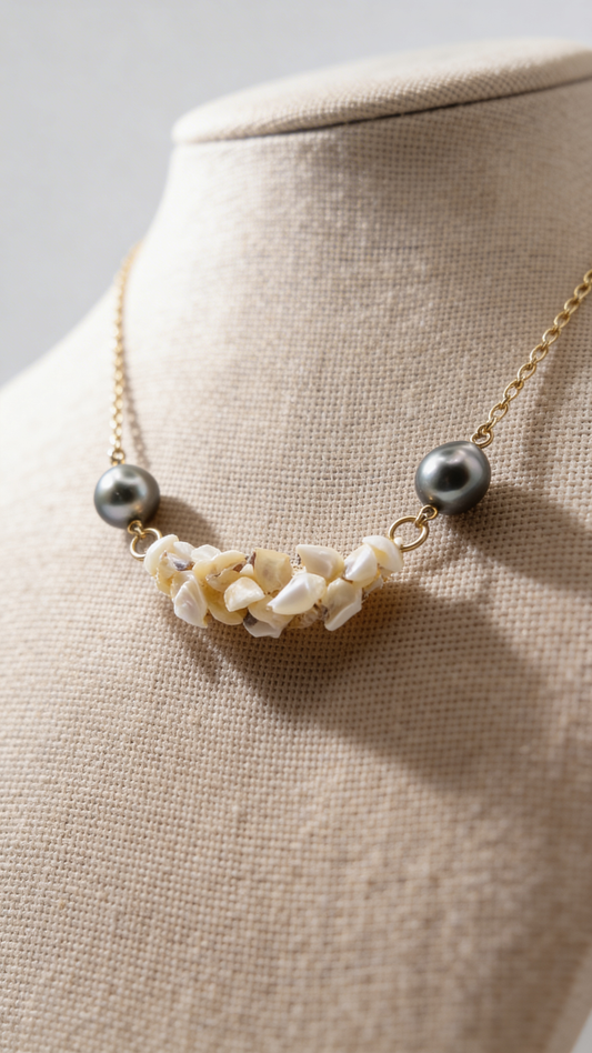 Niihau Shell & Tahitian Pearl Chain Necklace