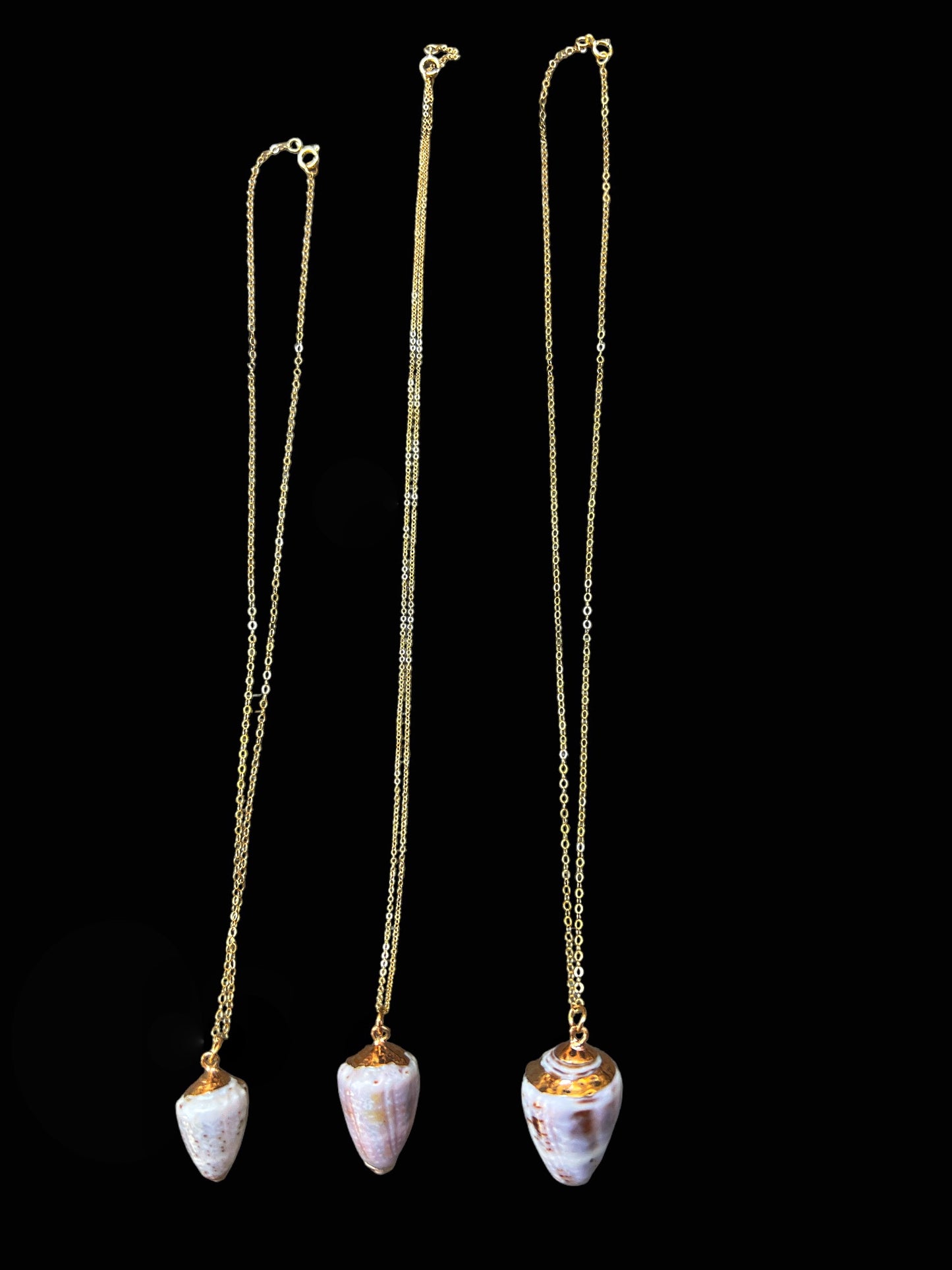 Cone Shell Necklace - Gray Long
