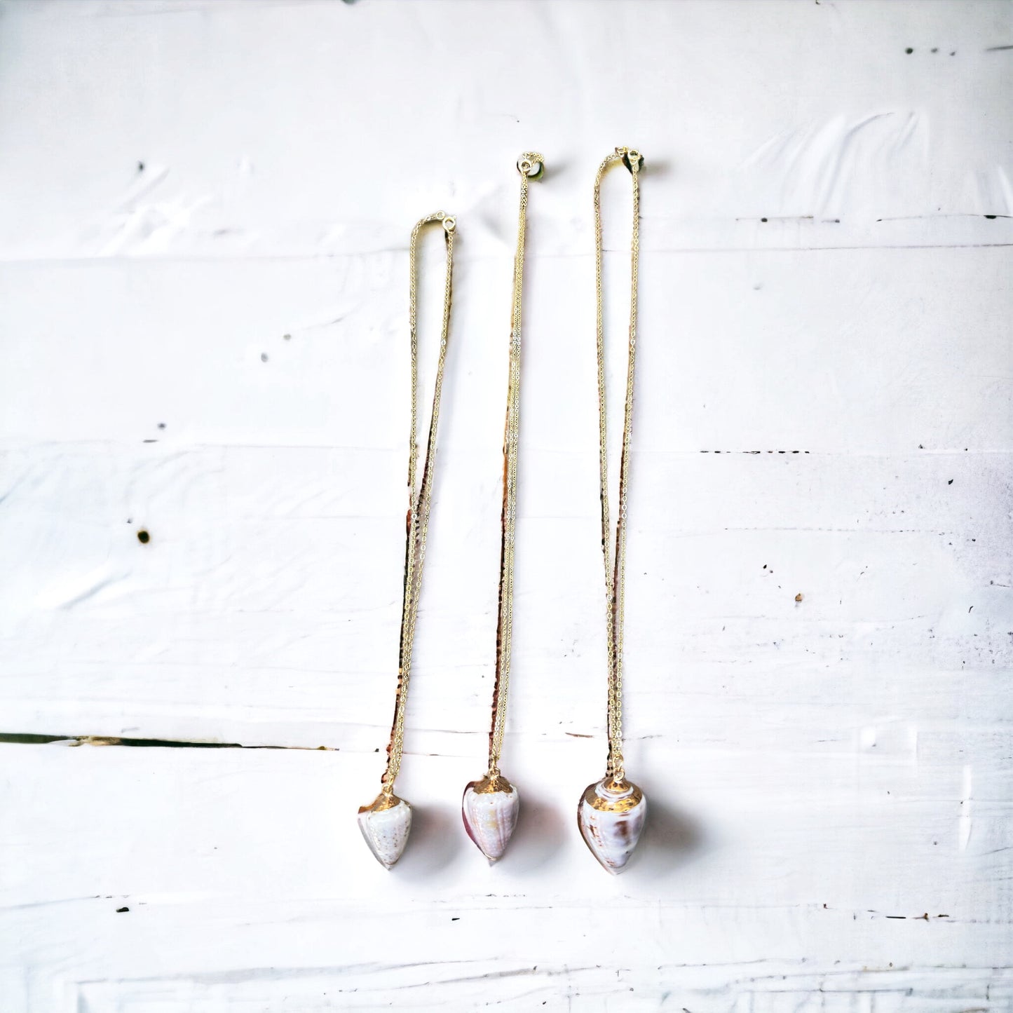 Cone Shell Necklace - Gray Long