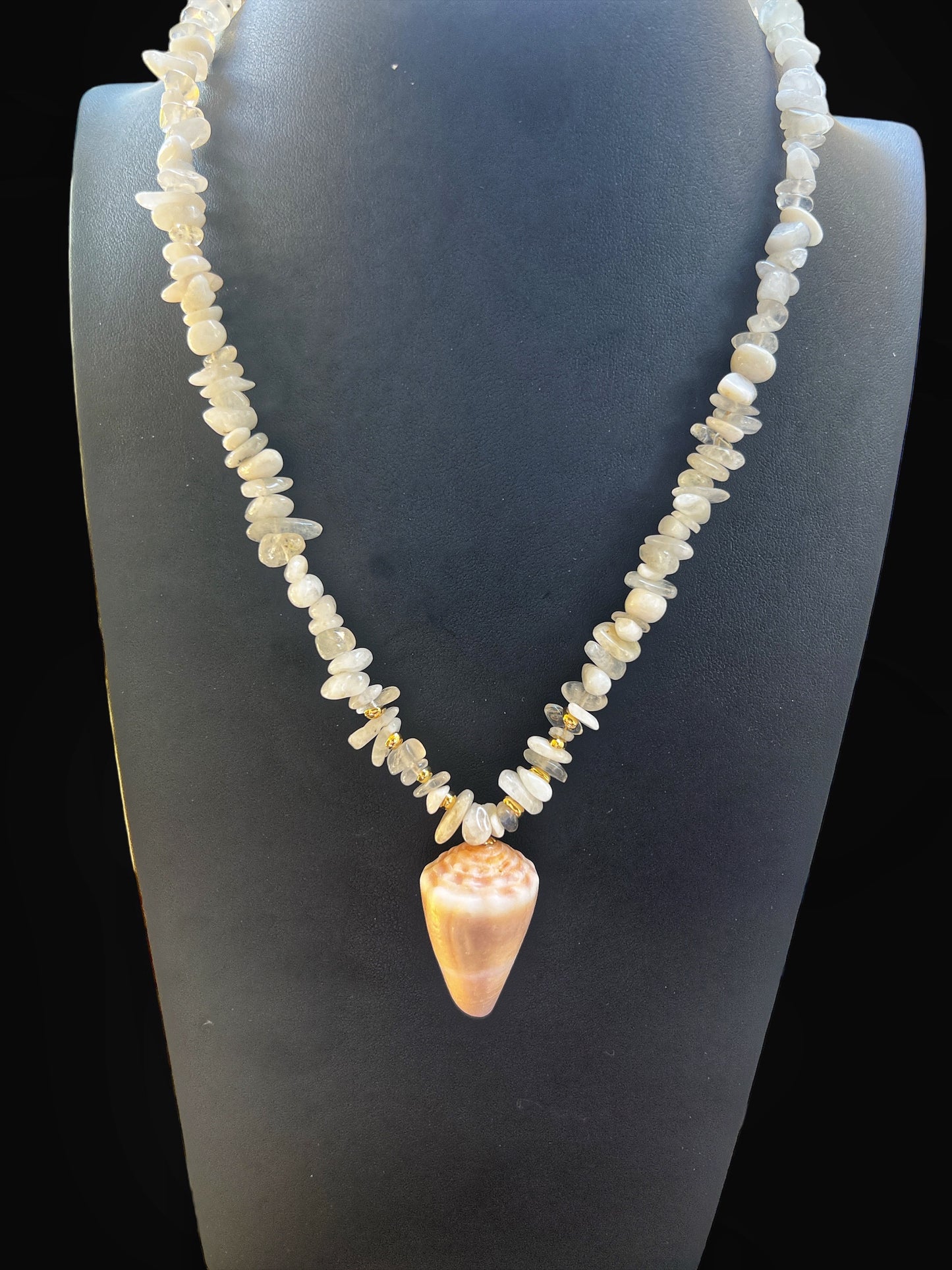 Cone Shell Moonstone Necklace