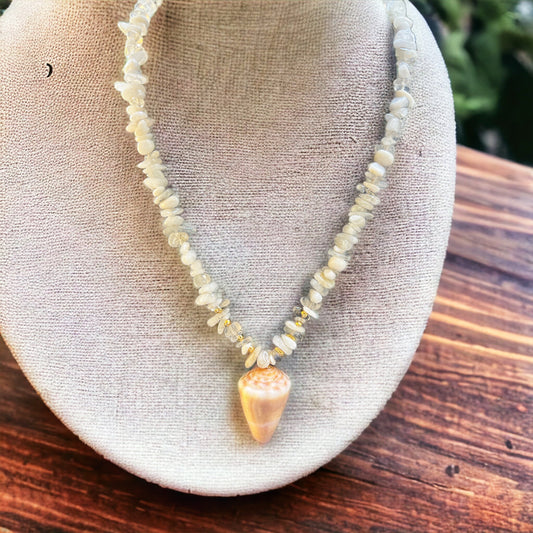 Cone Shell Moonstone Necklace