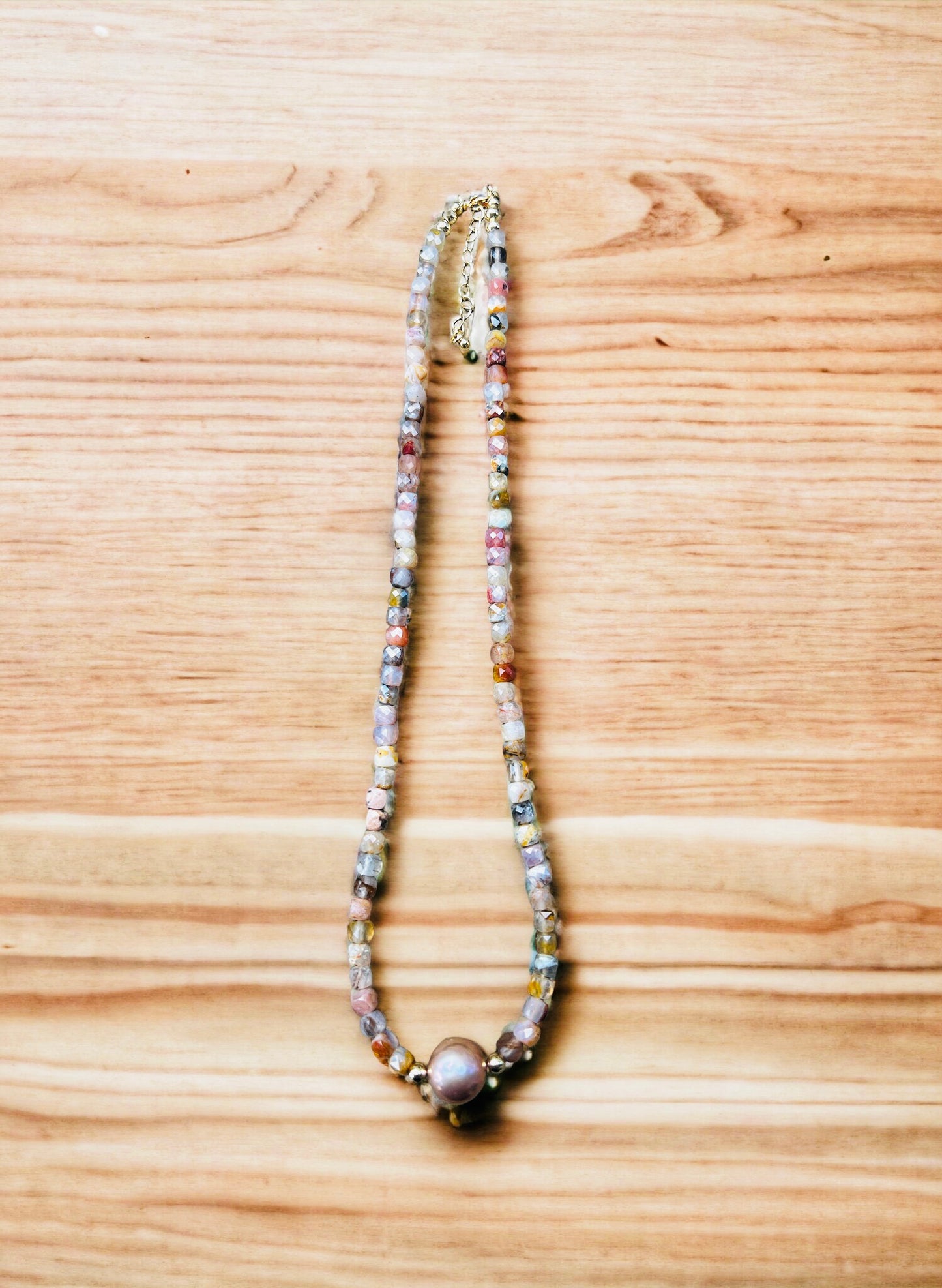 Lily Peach Moonstone Necklace