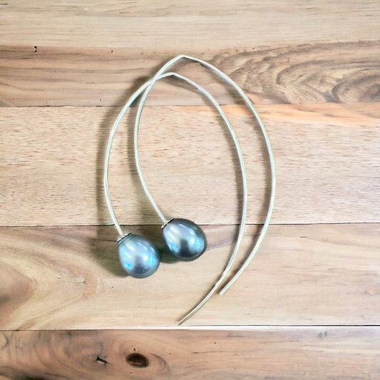 Tahitian Tear Drop Open Hoops