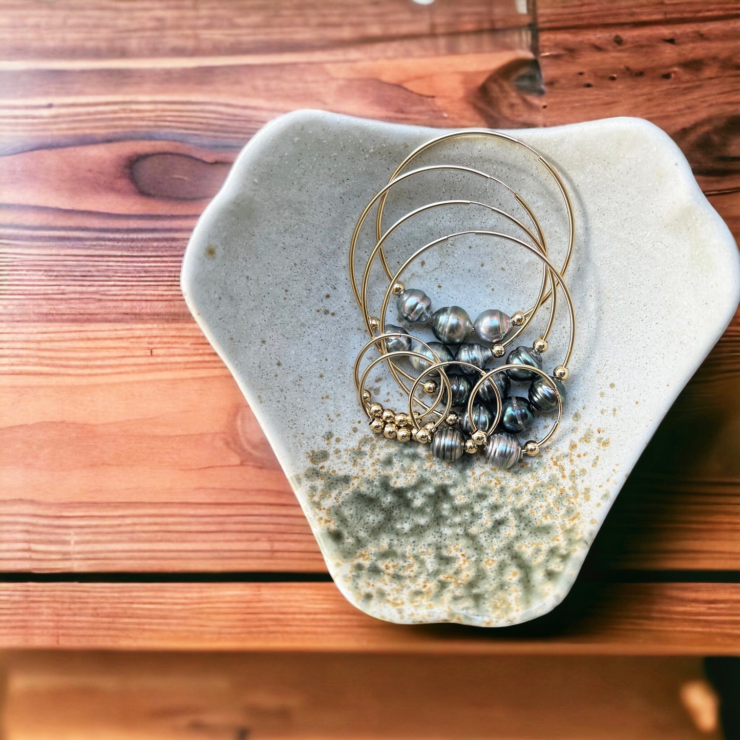 Golden Bubble Hoops