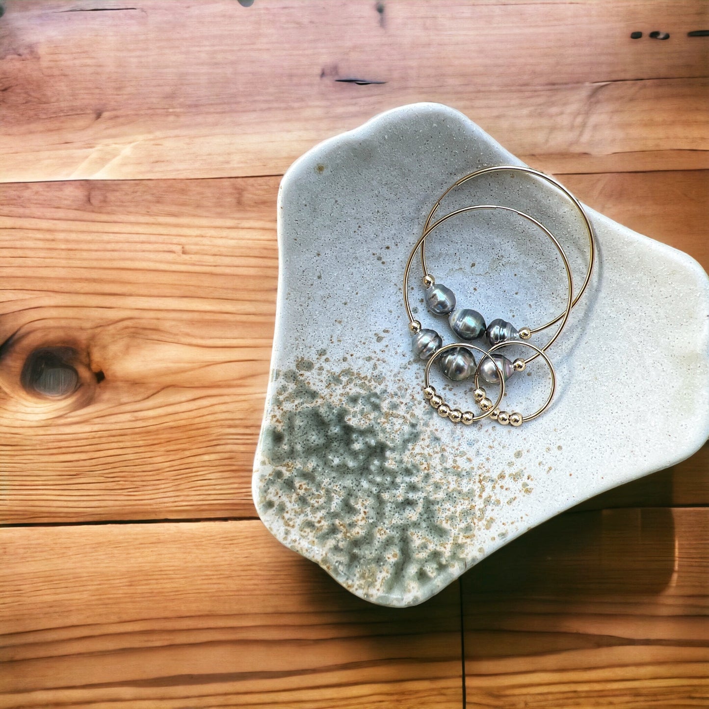 Golden Bubble Hoops