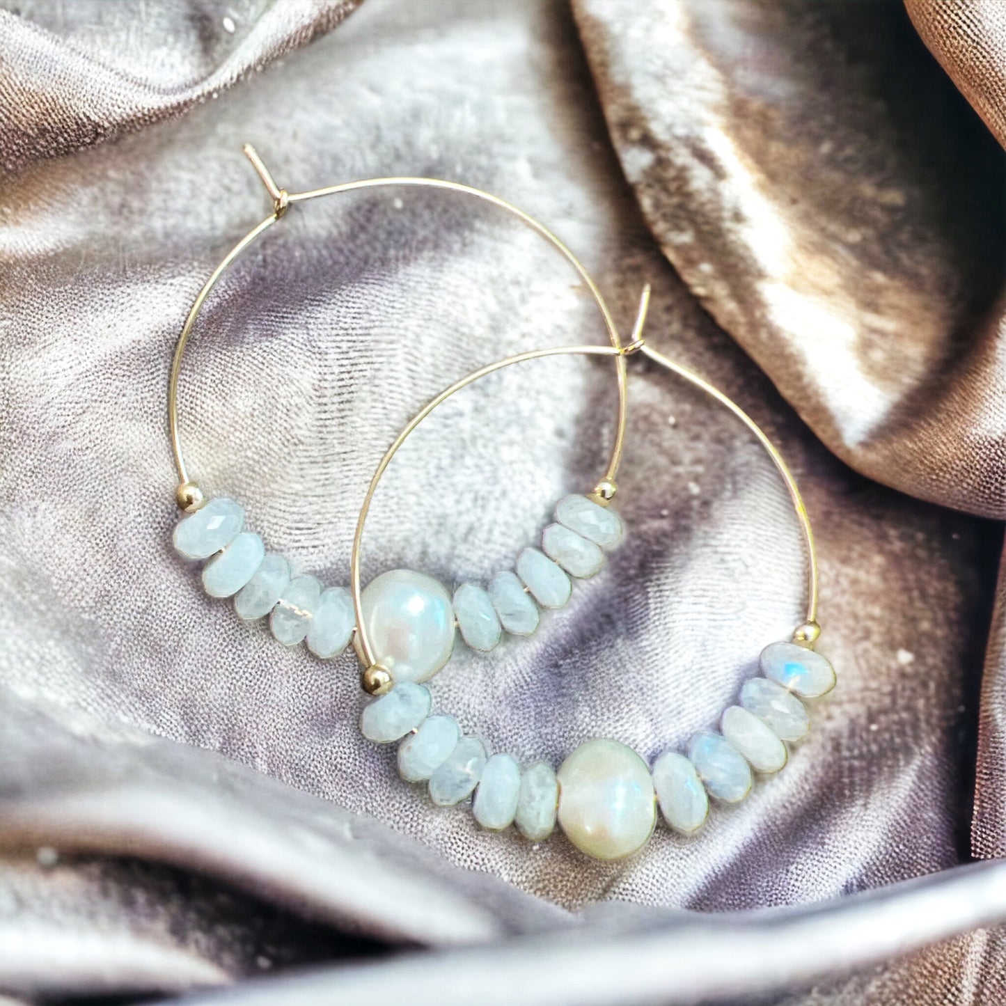 Mermaid Hoops - Moonstone