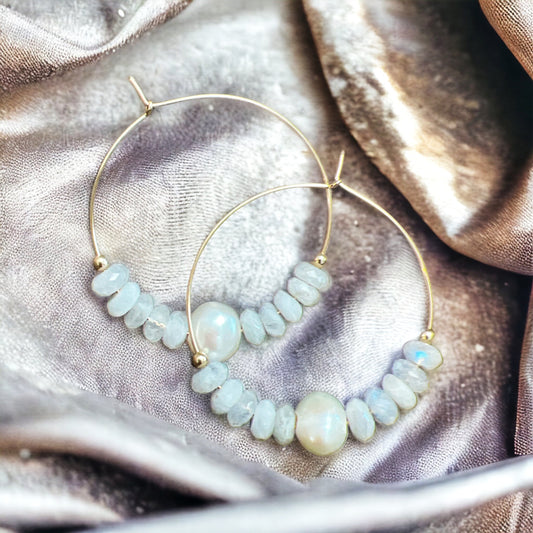 Mermaid Hoops - Moonstone
