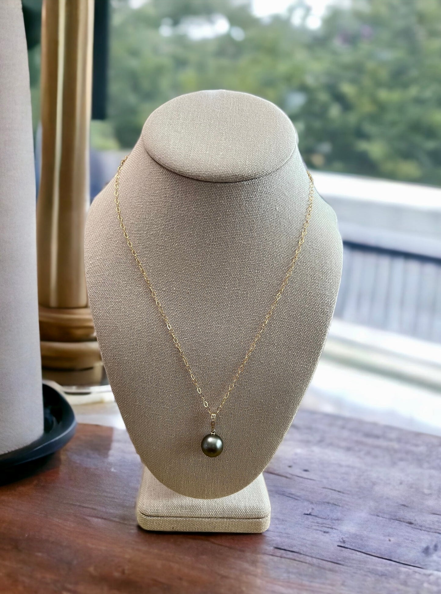 Tahitian Pearl & Diamond Pendant