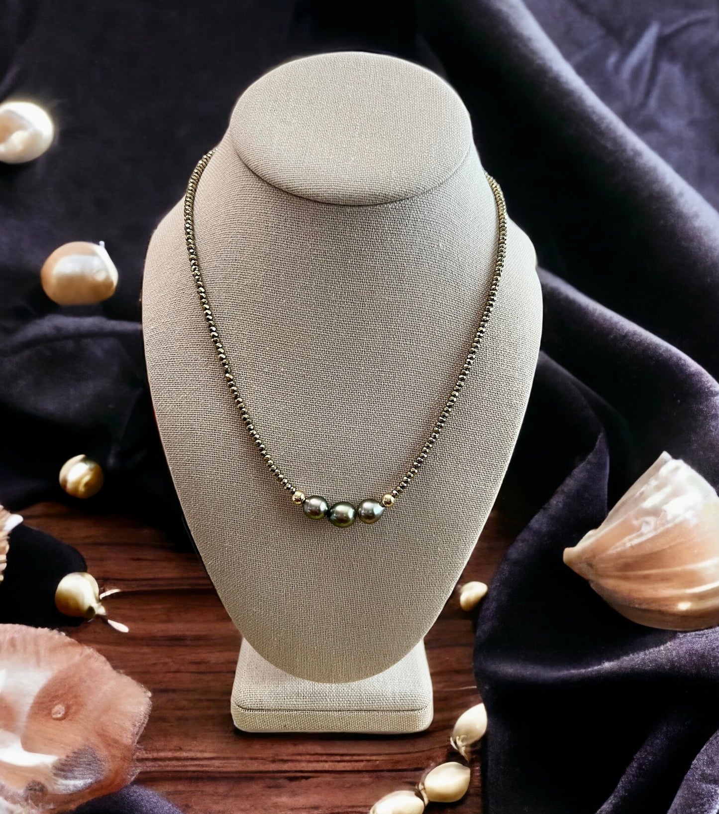 Raroia Island Tahitian Hematite Necklace