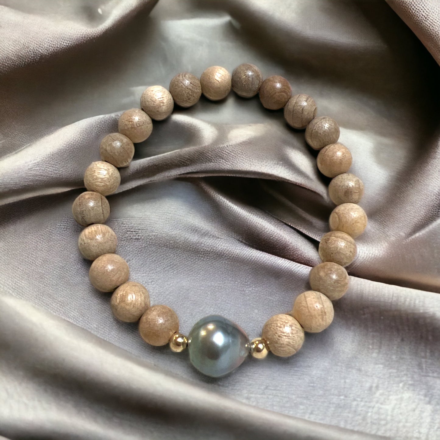 Tahitian Sandalwood Stretch Bracelet - Large