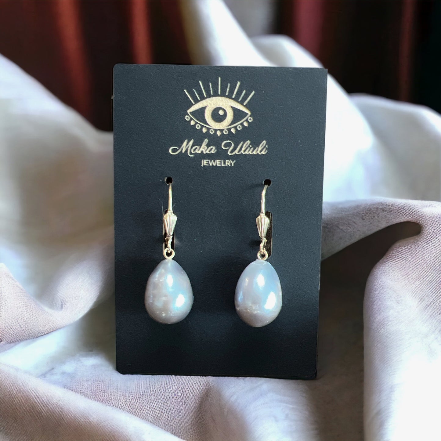 Iridescent Lever Back Earrings - Gray