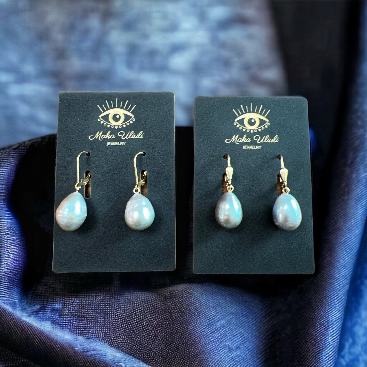 Iridescent Lever Back Earrings - Lavender