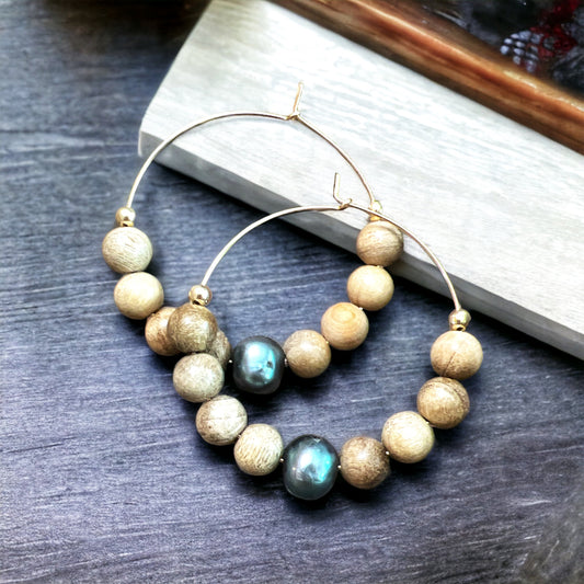 Sandalwood Hoop Earrings