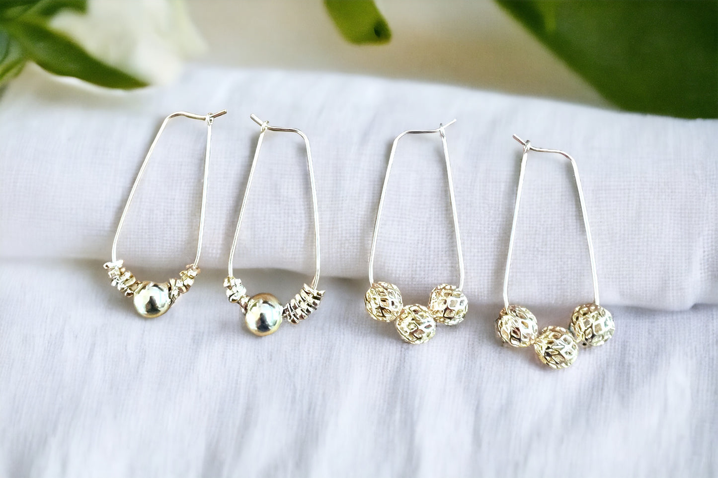 Gold Filigree Hoops