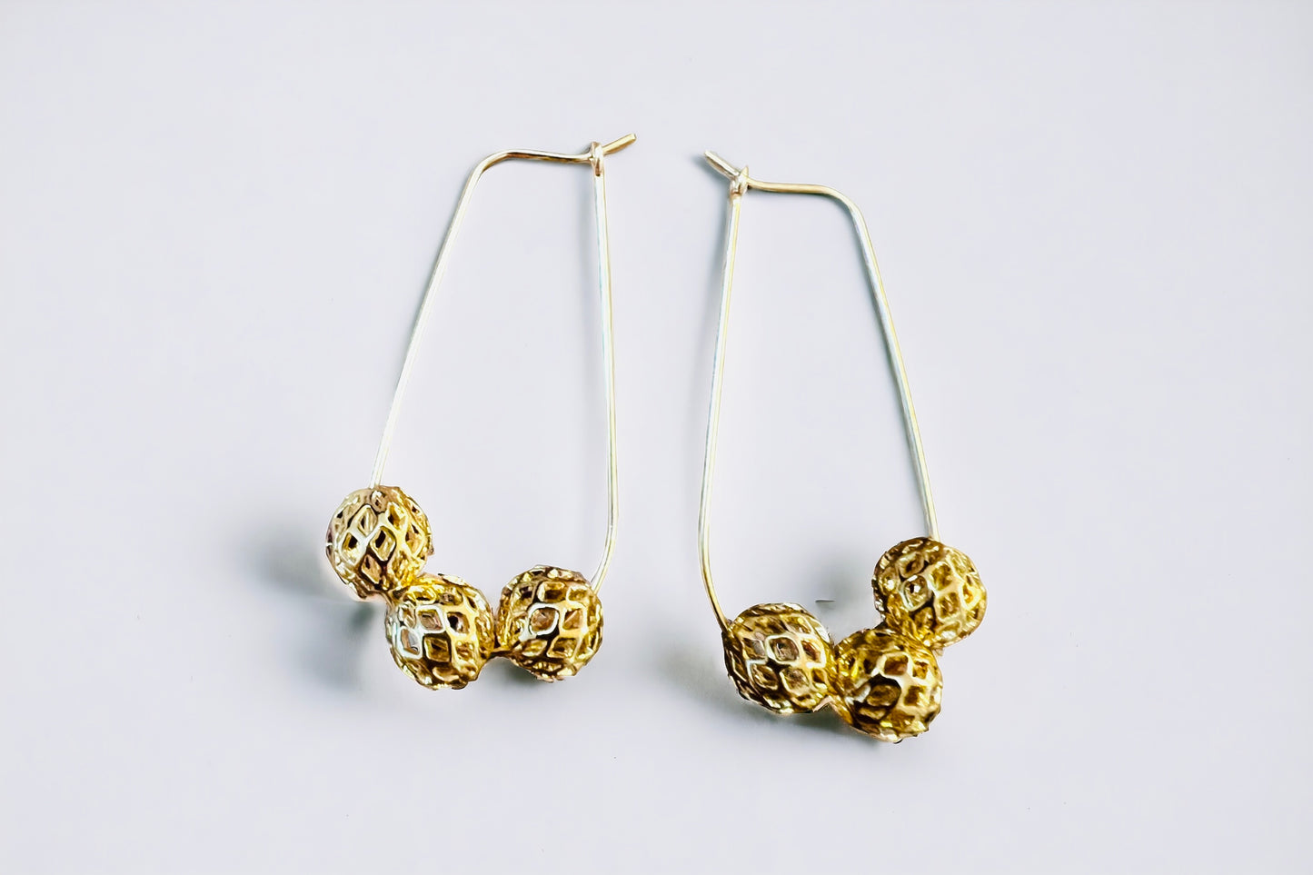 Gold Filigree Hoops